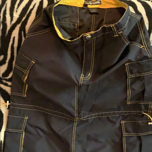 EDM Macgirl skirt rare multiple pockets navy/yellow - Picture 5 of 12